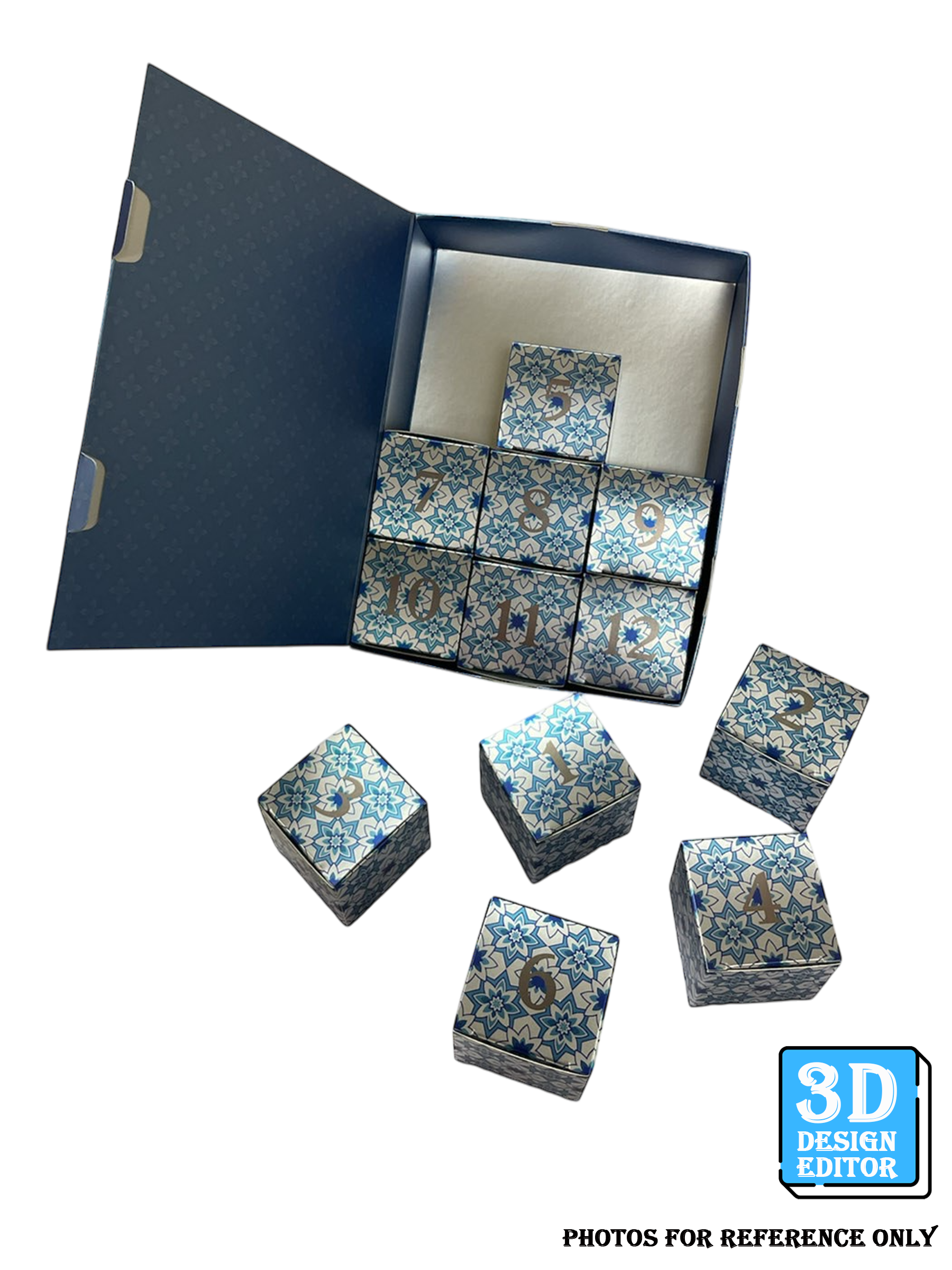 [3D Design Editor] Advent Calendar Box (S) 12 Days (One door version)