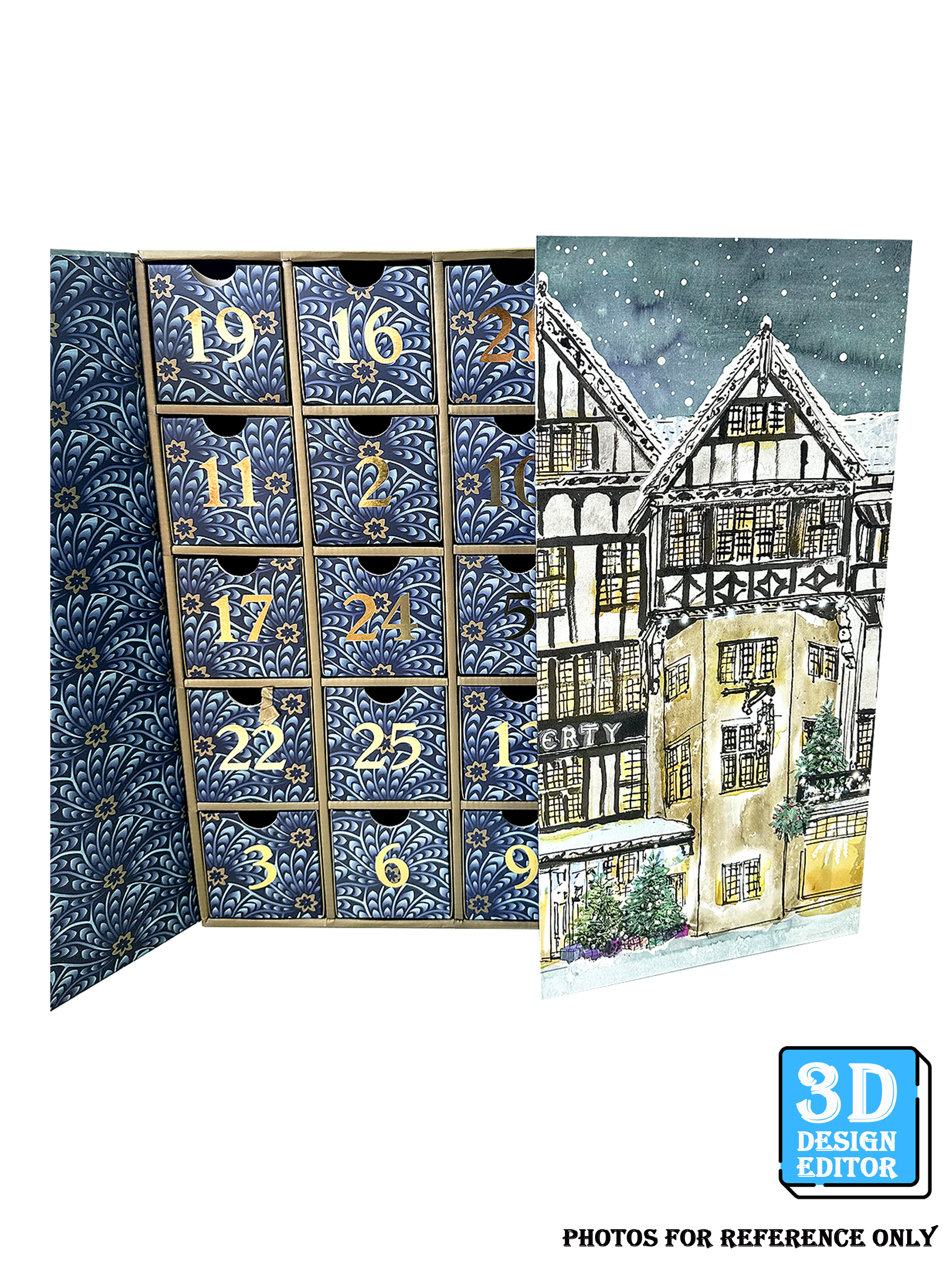 [3D Design Editor] Advent Calendar Box(L)  25Days-Two Doors