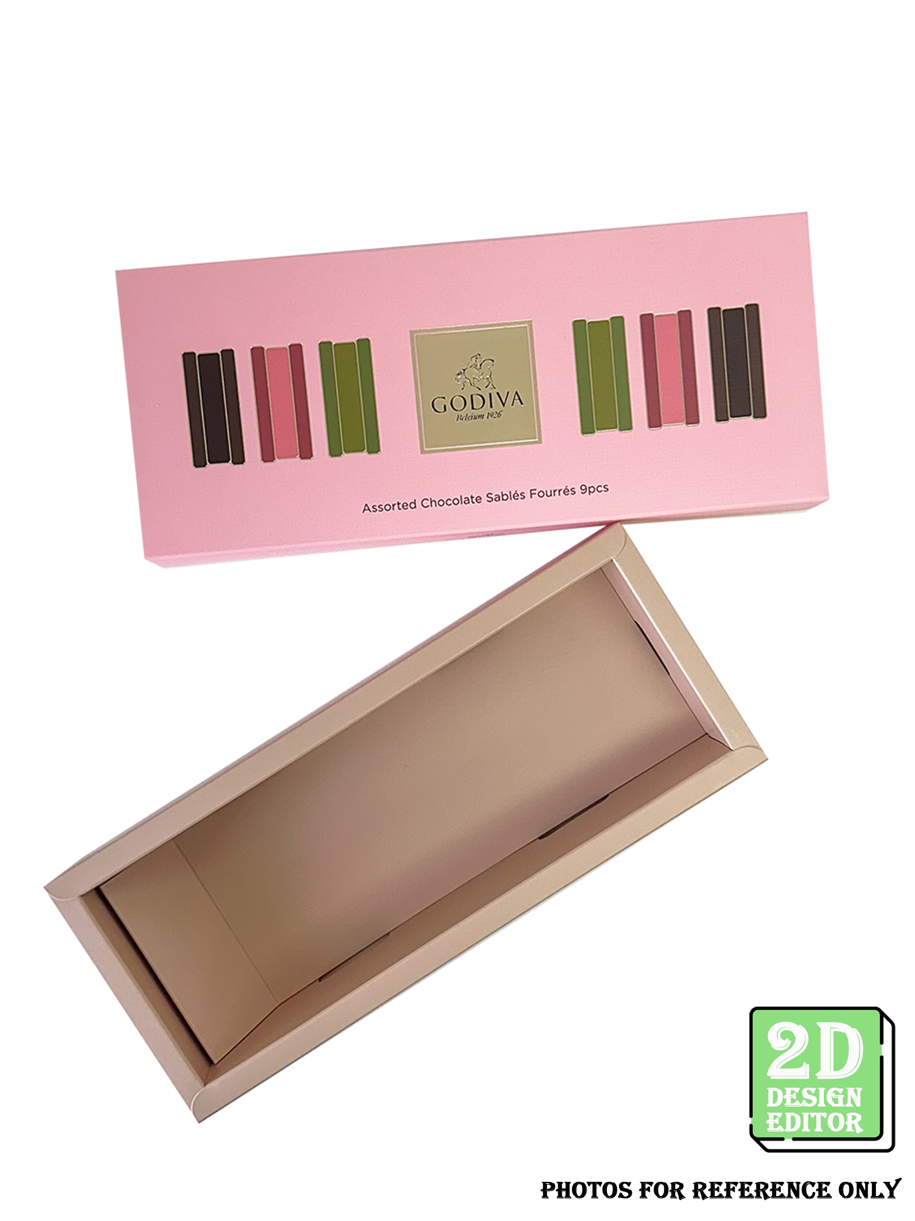 [2D Design Editor] Chocolate /Cookies Folding Box 259 x 106 x 52(H) mm