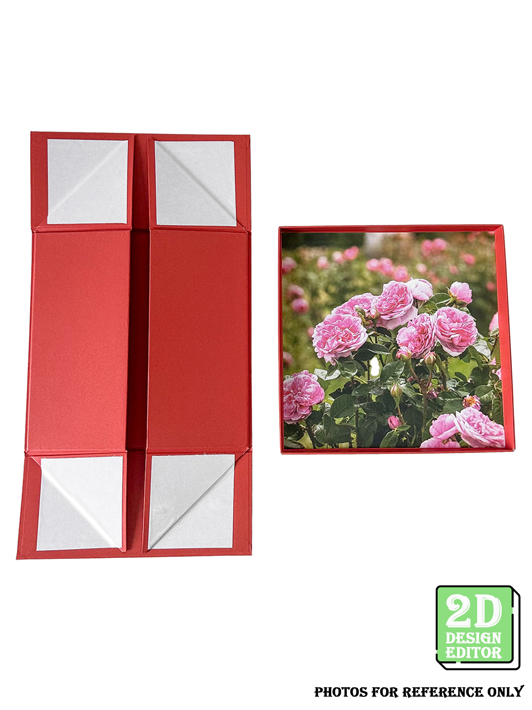 [2D Design Editor] Lid and Base Box (Foldable base box) 200 x 200 x 85(H) mm