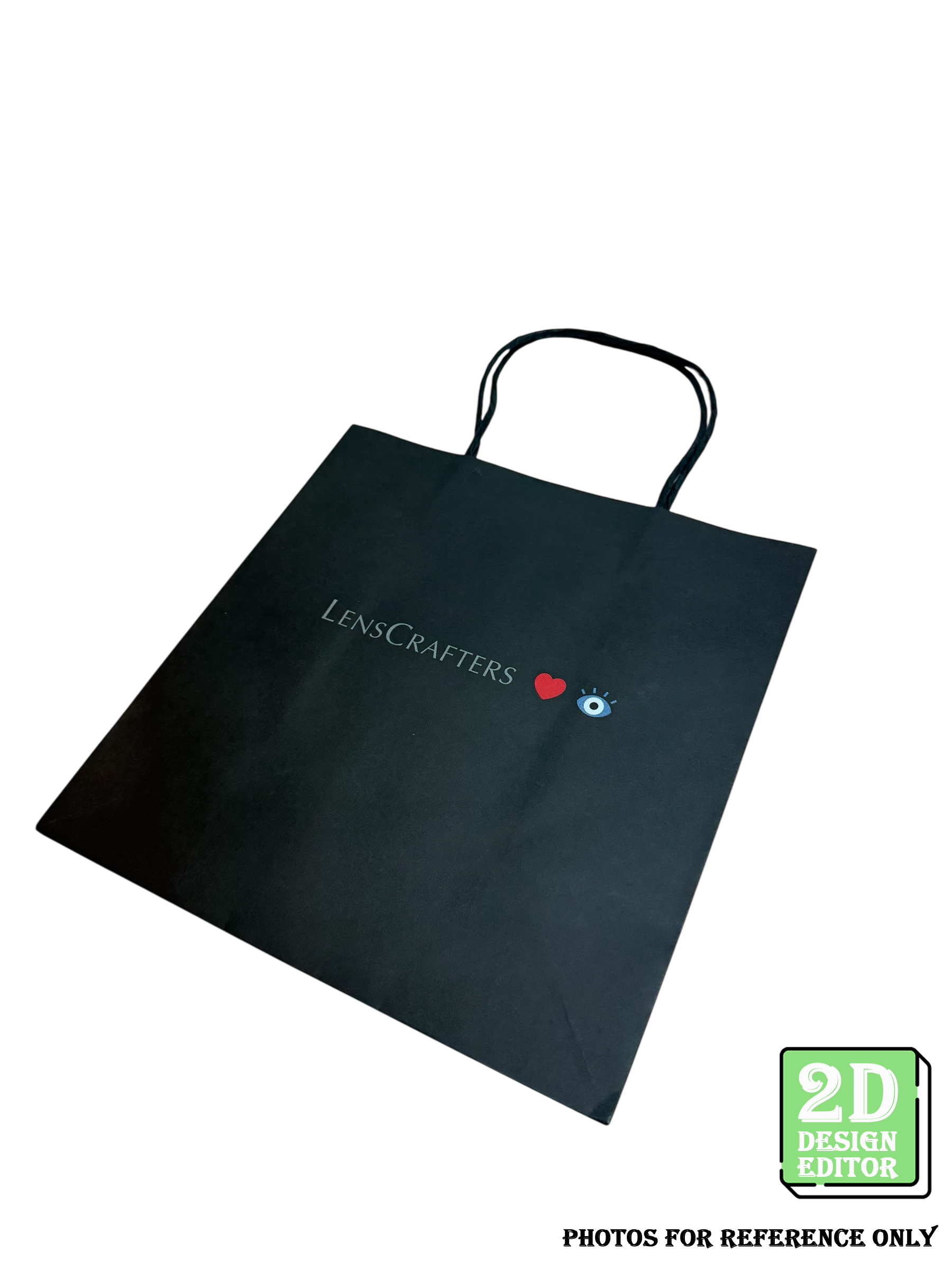 [2D Design Editor]  Print White Kraft Paper Bag 225 x 125 x 230(H) mm